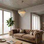 Candelabru Luxury Cristal Chrome 30 cm – Cristal K9 Premium și Metal Argintiu Cromat, 3 Surse E14, Design Modern pentru Hol, D - imagine 4