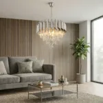 Candelabru Luxury Cristal Chrome 40 cm – Cristal K9 Premium și Metal Argintiu Cromat, 4 Surse E14, Design Modern pentru Living, Dormitor și Birou - imagine 3