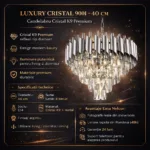 Candelabru Luxury Cristal Chrome 40 cm – Cristal K9 Premium și Metal Argintiu Cromat, 4 Surse E14, Design Modern pentru Living, Dormitor și Birou - imagine 11