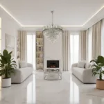 Candelabru Luxury Cristal Chrome 60 cm – Cristal K9 Premium și Metal Argintiu Cromat, 8 Surse E14, Design Modern pentru Living Generos, Lobby și Hotel - imagine 3