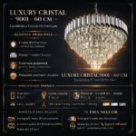 Candelabru Luxury Cristal Chrome 60 cm – Cristal K9 Premium și Metal Argintiu Cromat, 8 Surse E14, Design Modern pentru Living Generos, Lobby și Hotel - imagine 11