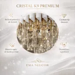 Candelabru Luxury Cristal White 50 cm – Cristal K9 Premium și Metal Alb, 7 Surse E14, Design Modern pentru Living și Dormitor Matrimonial - imagine 7
