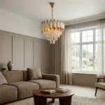 Candelabru Luxury Cristal White 40 cm – Cristal K9 Premium și Metal Alb, 4 Surse E14, Design Modern pentru Living, Dormitor și Birou - imagine 4