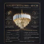 Candelabru Luxury Cristal White 40 cm – Cristal K9 Premium și Metal Alb, 4 Surse E14, Design Modern pentru Living, Dormitor și Birou - imagine 11