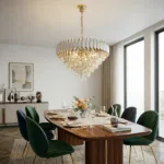 Candelabru Luxury Cristal White 60 cm – Cristal K9 Premium și Metal Alb, 8 Surse E14, Design Modern pentru Living-uri Spațioase, Lobby și Hotel - imagine 3