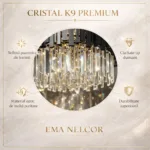 Candelabru Modern Prism Black 50 cm – Cristal K9 Premium Transparent și Metal Negru, 8 Becuri E14, Design Modern de Lux pentru Living și Dining - imagine 7