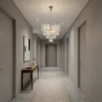 Candelabru Cristal Ice Cascade Chrome 30 cm – Cristal K9 Premium și Metal Argintiu, 4 Surse E14, Design Modern pentru Hol, Dressing sau Dormitor - imagine 3