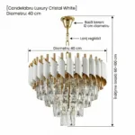 Candelabru Luxury Cristal White 40 cm – Cristal K9 Premium și Metal Alb, 4 Surse E14, Design Modern pentru Living, Dormitor și Birou - imagine 9