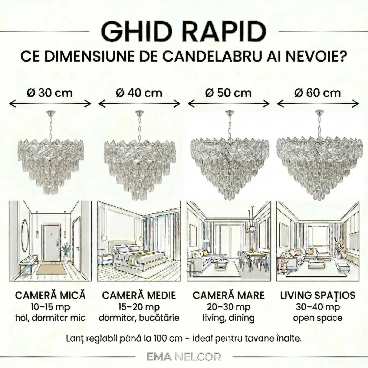 Candelabru Cristal Ice Cascade Chrome 60 cm – Cristal K9 Premium și Metal Argintiu, 8 Surse E14, Design Modern de Lux pentru Living-uri Grandioase și Lobby-uri - imagine 10