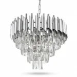 Candelabru Luxury Cristal Chrome 40 cm – Cristal K9 Premium și Metal Argintiu Cromat, 4 Surse E14, Design Modern pentru Living, Dormitor și Birou