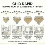 Candelabru Luxury Cristal White 50 cm – Cristal K9 Premium și Metal Alb, 7 Surse E14, Design Modern pentru Living și Dormitor Matrimonial - imagine 10
