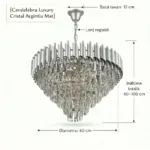 Candelabru Luxury Cristal Chrome 60 cm – Cristal K9 Premium și Metal Argintiu Cromat, 8 Surse E14, Design Modern pentru Living Generos, Lobby și Hotel - imagine 9