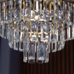 Candelabru Majestic Crystal Gold 40 cm – Cristal K9 Premium, 5 Surse, Finisaj Auriu - imagine 3