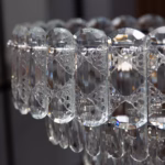 Candelabru Crystal Silver Frost 50 cm – Cristal K9 Premium, 7 Surse, Finisaj Sticlă Argintie Mată (Frost) - imagine 3