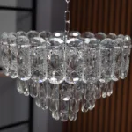 Candelabru Cristal Silver Frost 40 cm – Cristal K9 Premium și Metal Argintiu Satinat, 5 Surse E14, Design Modern Luxos pentru Dormitor, Living și Birou - imagine 14