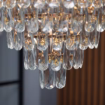 Candelabru Golden Eclipse 50 cm – Cristal K9 Premium, 7 Surse, Finisaj Auriu - imagine 4