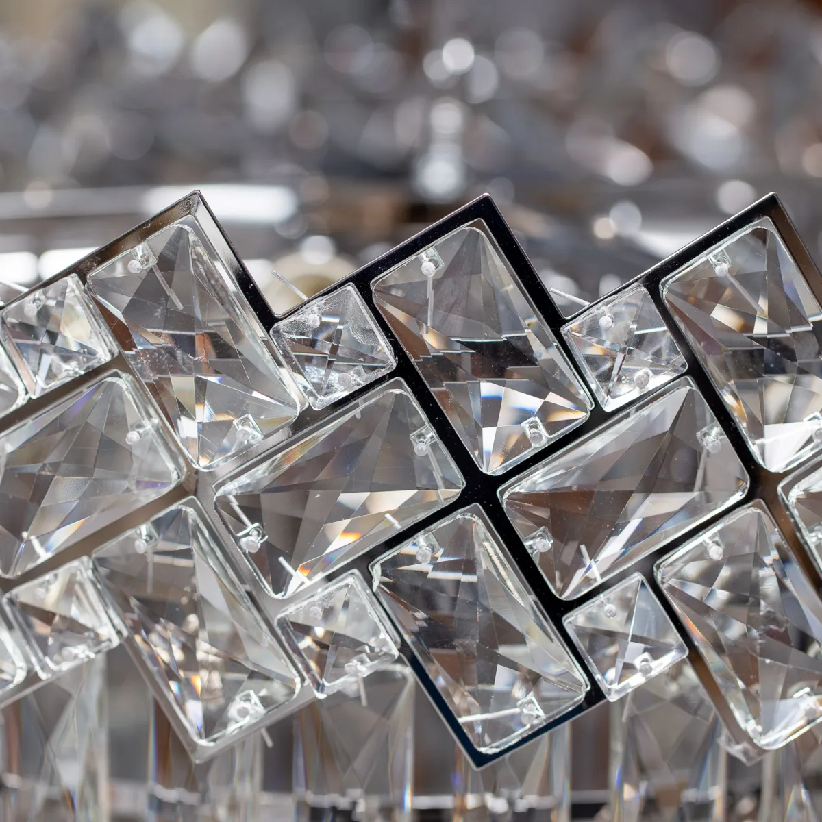 Candelabru Crystal Ice Cascade 50 cm – Cristal K9 Premium, 7 Surse, Finisaj Crom - imagine 6