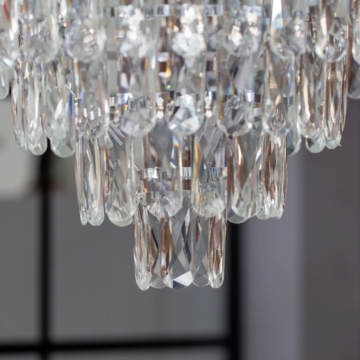 Candelabru Crystal Ice Cascade 60 cm – Cristal K9 Premium, 8 Surse, Finisaj Crom - imagine 4