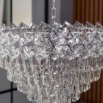 Candelabru Crystal Ice Cascade 60 cm – Cristal K9 Premium, 8 Surse, Finisaj Crom - imagine 6