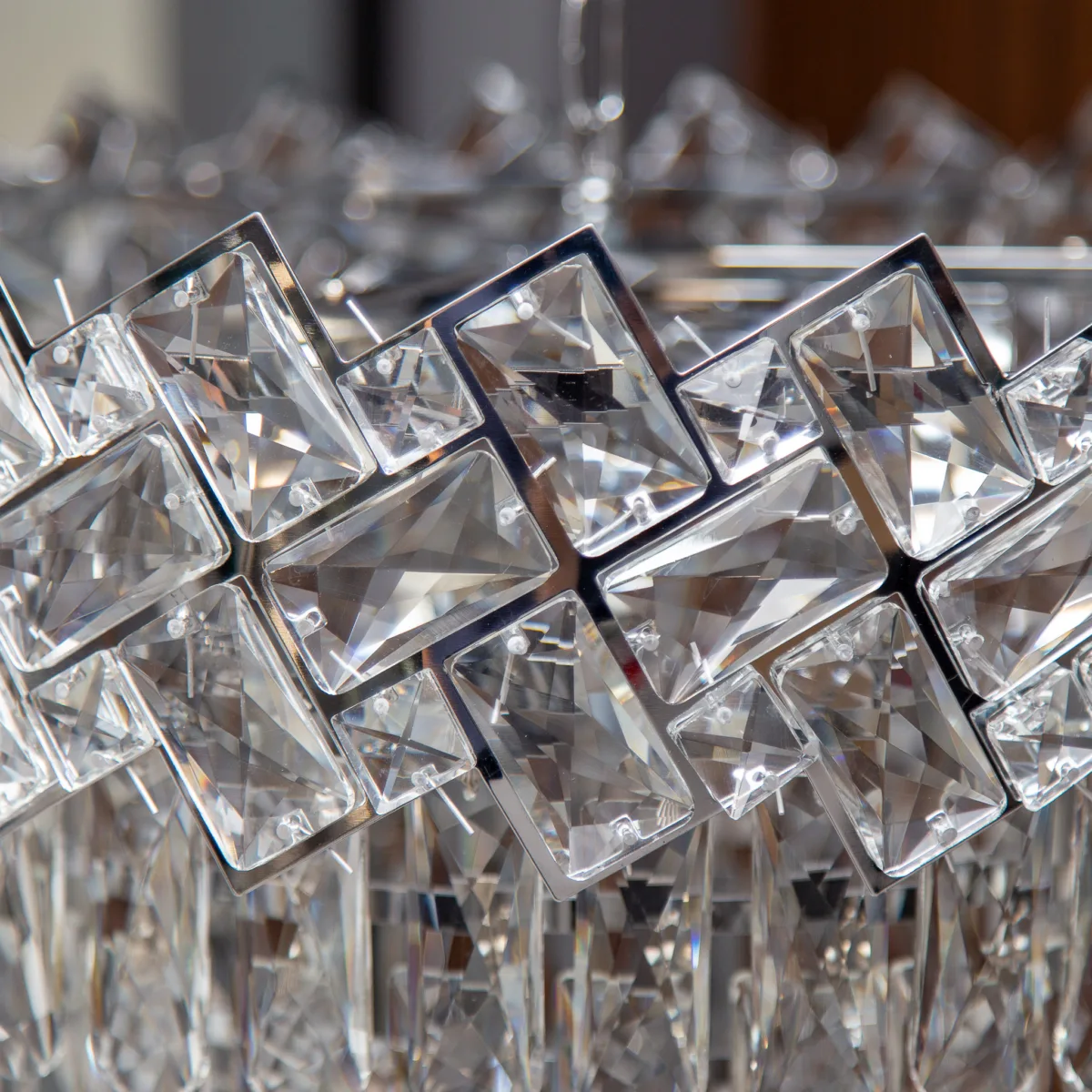 Candelabru Crystal Ice Cascade 60 cm – Cristal K9 Premium, 8 Surse, Finisaj Crom - imagine 2