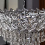 Candelabru Crystal Ice Cascade 50 cm – Cristal K9 Premium, 7 Surse, Finisaj Crom - imagine 4