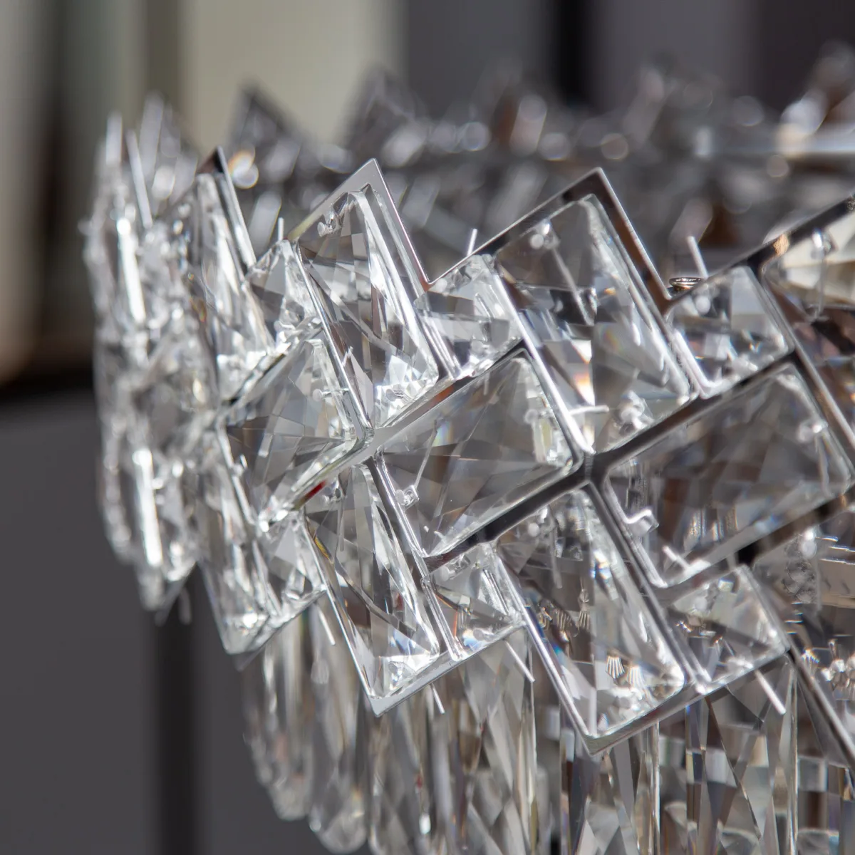 Candelabru Crystal Ice Cascade 50 cm – Cristal K9 Premium, 7 Surse, Finisaj Crom - imagine 2