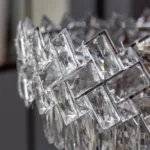 Candelabru Crystal Ice Cascade 50 cm – Cristal K9 Premium, 7 Surse, Finisaj Crom - imagine 2