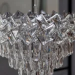 Candelabru Crystal Ice Cascade 40 cm – Cristal K9 Premium, 5 Surse, Finisaj Crom - imagine 6