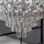Candelabru Crystal Ice Cascade 40 cm – Cristal K9 Premium, 5 Surse, Finisaj Crom - imagine 3