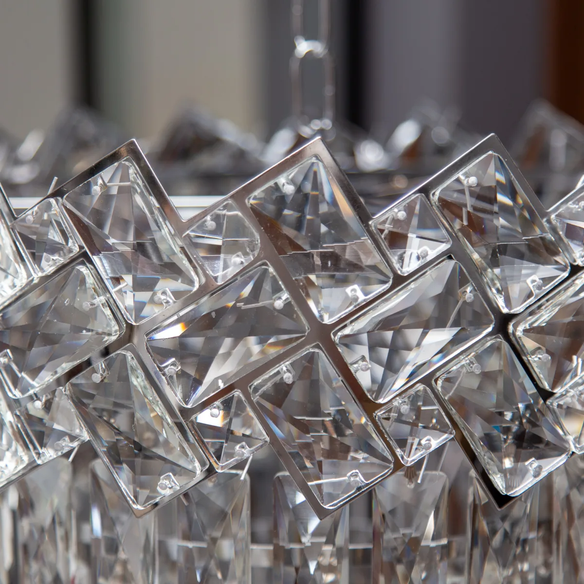 Candelabru Crystal Ice Cascade 40 cm – Cristal K9 Premium, 5 Surse, Finisaj Crom - imagine 2