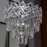 Candelabru Crystal Ice Cascade 30 cm – Cristal K9 Premium, 4 Surse, Finisaj Crom - imagine 7