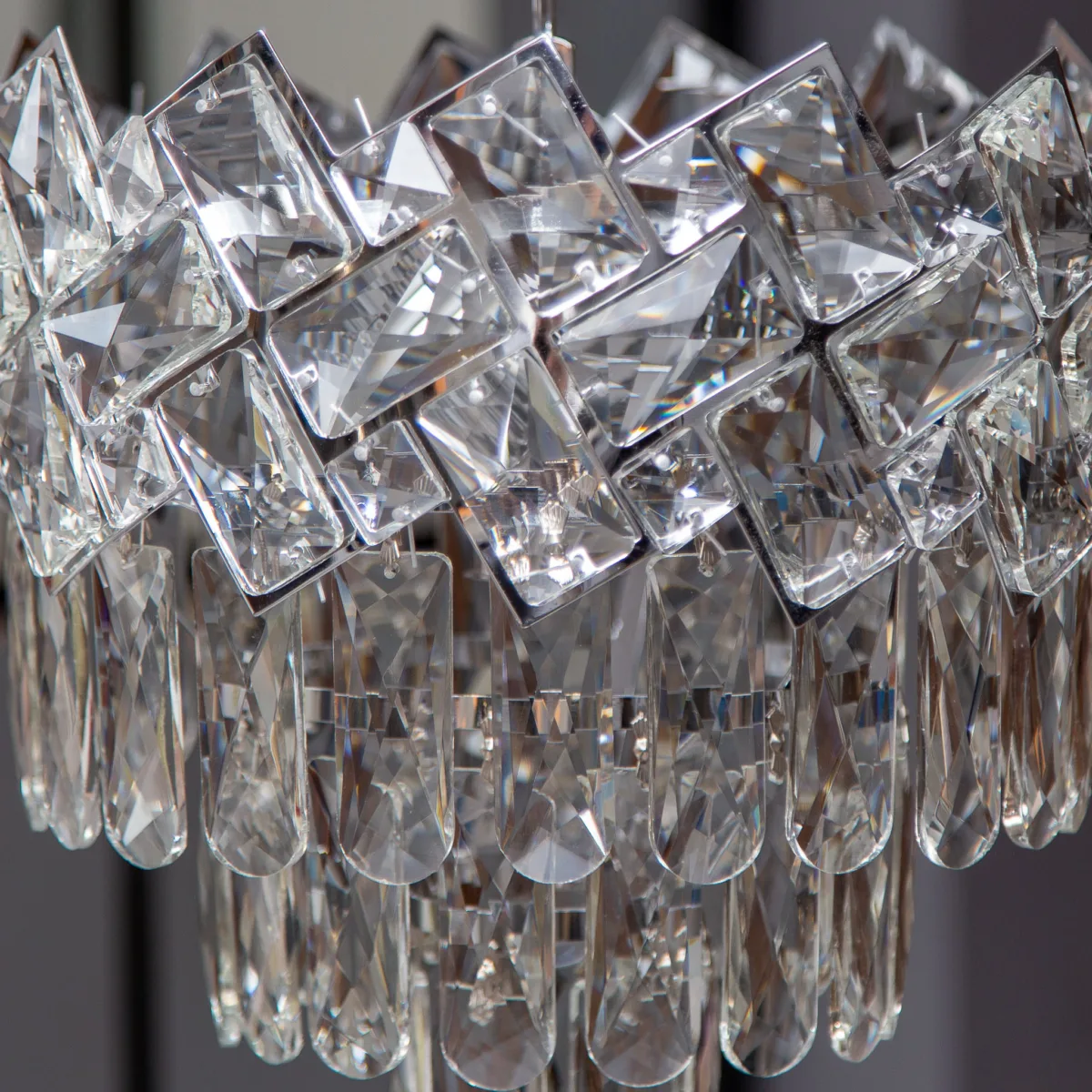 Candelabru Crystal Ice Cascade 30 cm – Cristal K9 Premium, 4 Surse, Finisaj Crom - imagine 5
