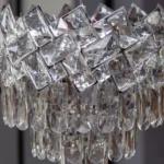 Candelabru Crystal Ice Cascade 30 cm – Cristal K9 Premium, 4 Surse, Finisaj Crom - imagine 5