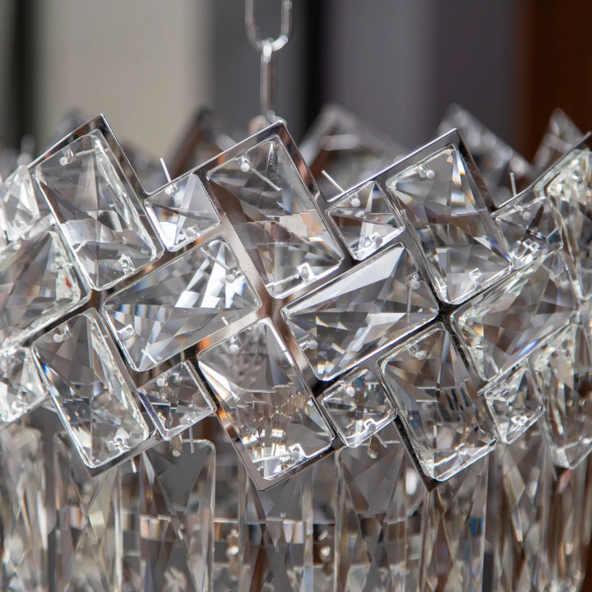 Candelabru Crystal Ice Cascade 30 cm – Cristal K9 Premium, 4 Surse, Finisaj Crom - imagine 2