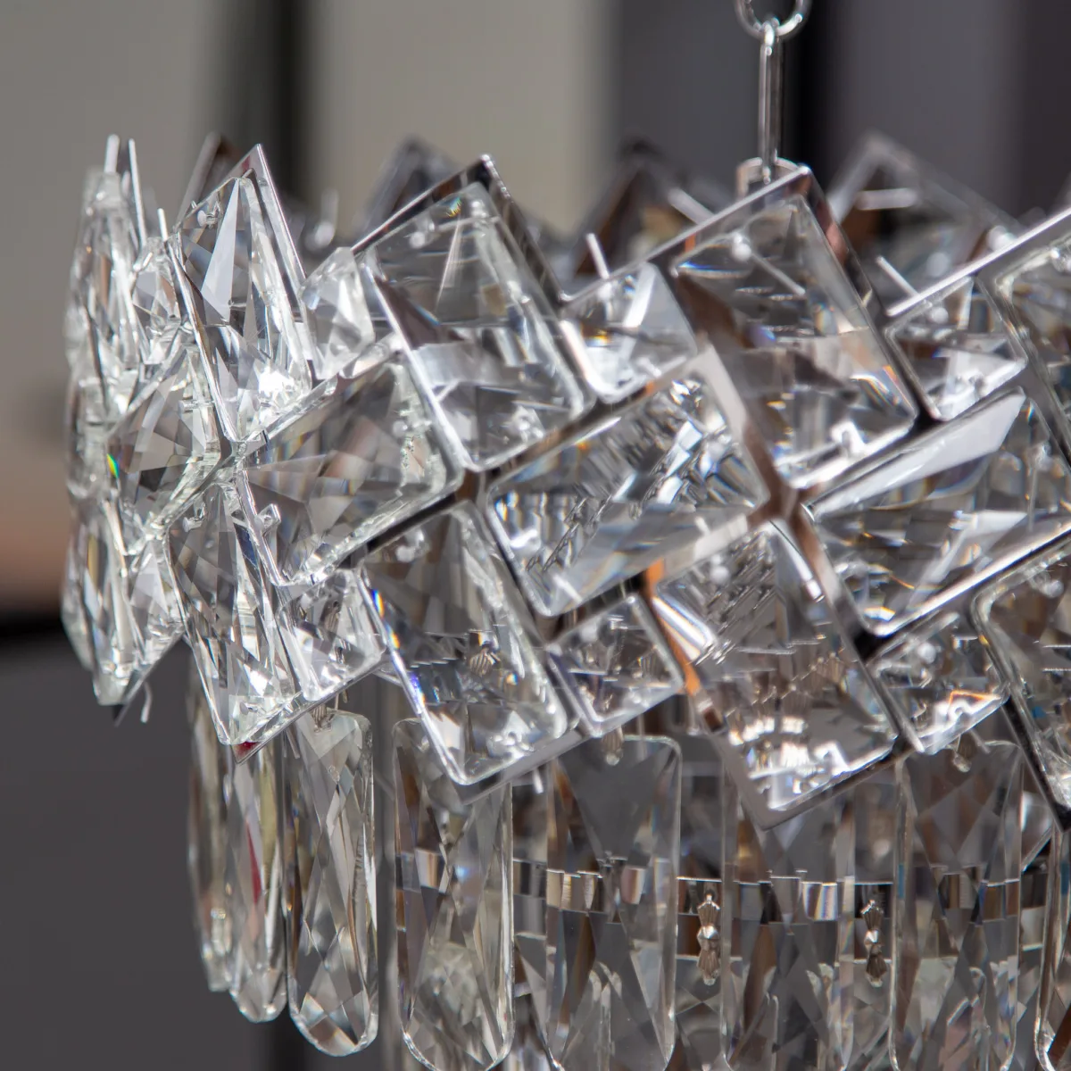 Candelabru Crystal Ice Cascade 30 cm – Cristal K9 Premium, 4 Surse, Finisaj Crom - imagine 4