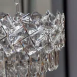 Candelabru Crystal Ice Cascade 30 cm – Cristal K9 Premium, 4 Surse, Finisaj Crom - imagine 6
