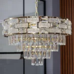 Candelabru Majestic Crystal Gold 50 cm – Cristal K9 Premium, 8 Surse, Finisaj Auriu Regal