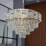 Candelabru Majestic Crystal Gold 50 cm – Cristal K9 Premium, 8 Surse, Finisaj Auriu Regal - imagine 7