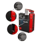 Cazan pe lemne cu gazeificare ATTACK DPX, 25 kW, volum manta apa 100 litri, grosime camera ardere 6 mm, randament 91%, lungime maxima bustean 55 cm, cos evacuare Ø150 mm - imagine 7