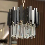 Candelabru Modern Prism Black 30 cm – Cristal K9 Premium Transparent și Metal Negru, 3 Becuri E14, Design Exclusiv pentru Holuri, Dormitoare și Zone de Accent - imagine 2