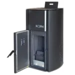 Pachet centrala cu peleti KOPH PM 30 kW, 200 mp, buncar peleti 30 kg, diametru cos fum ⌀80 mm, manta apa 30 litri, pompa recirculare si vas expansiune incorporate, Negru - imagine 2