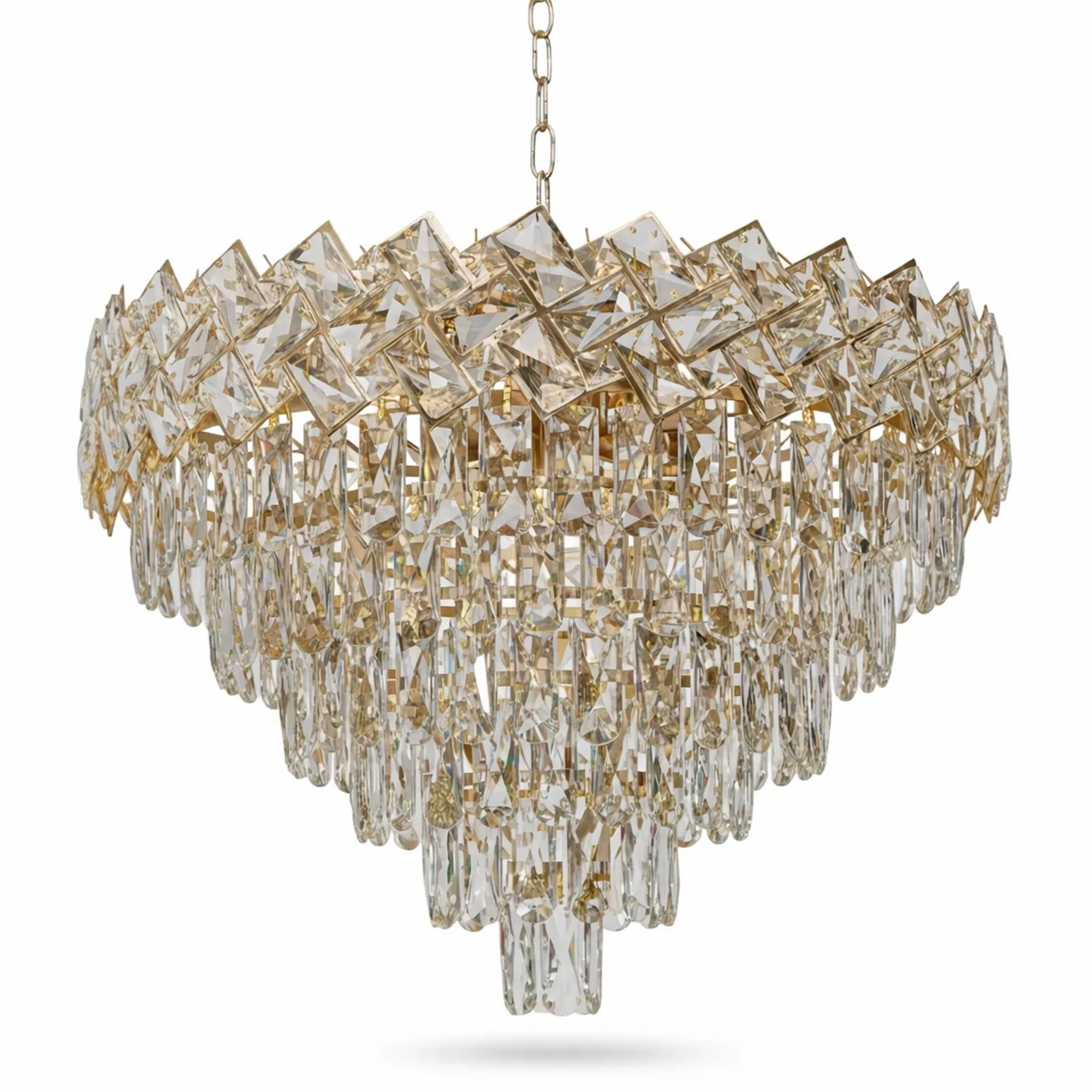 ChatGPT Image Apr 2, 2026, 10_56_03 AM Candelabru Cristal Ice Cascade Golden 60 cm – Cristal K9 Premium și Metal Auriu, 8 Surse E14, Design Modern de Lux pentru Living-uri și Dormitoare - imagine 1