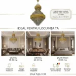 Candelabru Luxury Cristal Gold – Palace Edition 60x100 cm – Capodoperă Monumentală pe Mai Multe Niveluri, 15 Becuri, Cristal K9 Premium și Metal Auriu, Ideal pentru Scări Interioare și Tavane Înalte - imagine 6