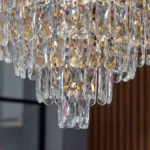 Candelabru Cristal Ice Cascade Golden 60 cm – Cristal K9 Premium și Metal Auriu, 8 Surse E14, Design Modern de Lux pentru Living-uri și Dormitoare - imagine 15