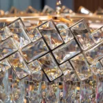 Candelabru Cristal Ice Cascade Golden 60 cm – Cristal K9 Premium și Metal Auriu, 8 Surse E14, Design Modern de Lux pentru Living-uri și Dormitoare - imagine 17