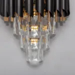 Aplica Luxury Cristal Black – Accent de Design Modern, 2 Surse, Cristal K9 și Finisaj Negru - imagine 2