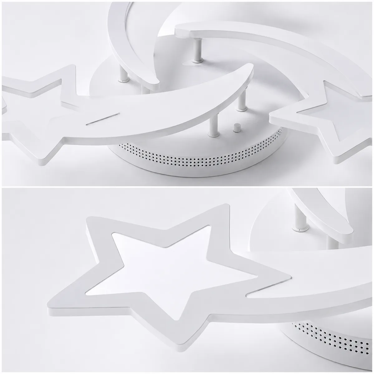 Lustră LED Modernă Cu Steluțe 55 cm – Metal și Acril Alb, 3 Surse LED Integrate, Design Decorativ pentru Camera Copiilor și Dormitor - imagine 3