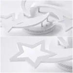 Lustră LED Modernă Cu Steluțe 55 cm – Metal și Acril Alb, 3 Surse LED Integrate, Design Decorativ pentru Camera Copiilor și Dormitor - imagine 3