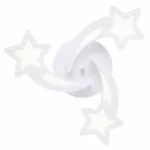 Lustră LED Modernă Cu Steluțe 55 cm – Metal și Acril Alb, 3 Surse LED Integrate, Design Decorativ pentru Camera Copiilor și Dormitor