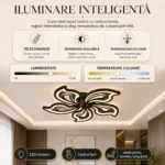 Lustră LED Modernă Fluture 69 cm – Metal și Acril Negru, 5 Surse LED Integrate, Design Elegant pentru Living, Dormitor și Camera Copiilor - imagine 7